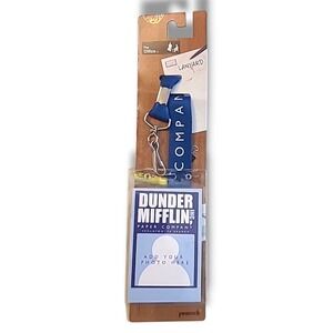 The Office Dunder Mifflin Lanyard‎ & ID Badge Holder NWT Peacock NBC Blue